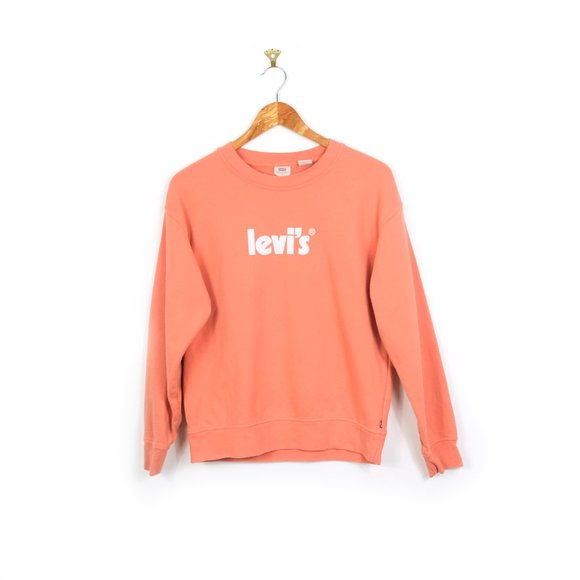 Levi's Tops - LEVIS big logo orange cotton sweatshirt pullover